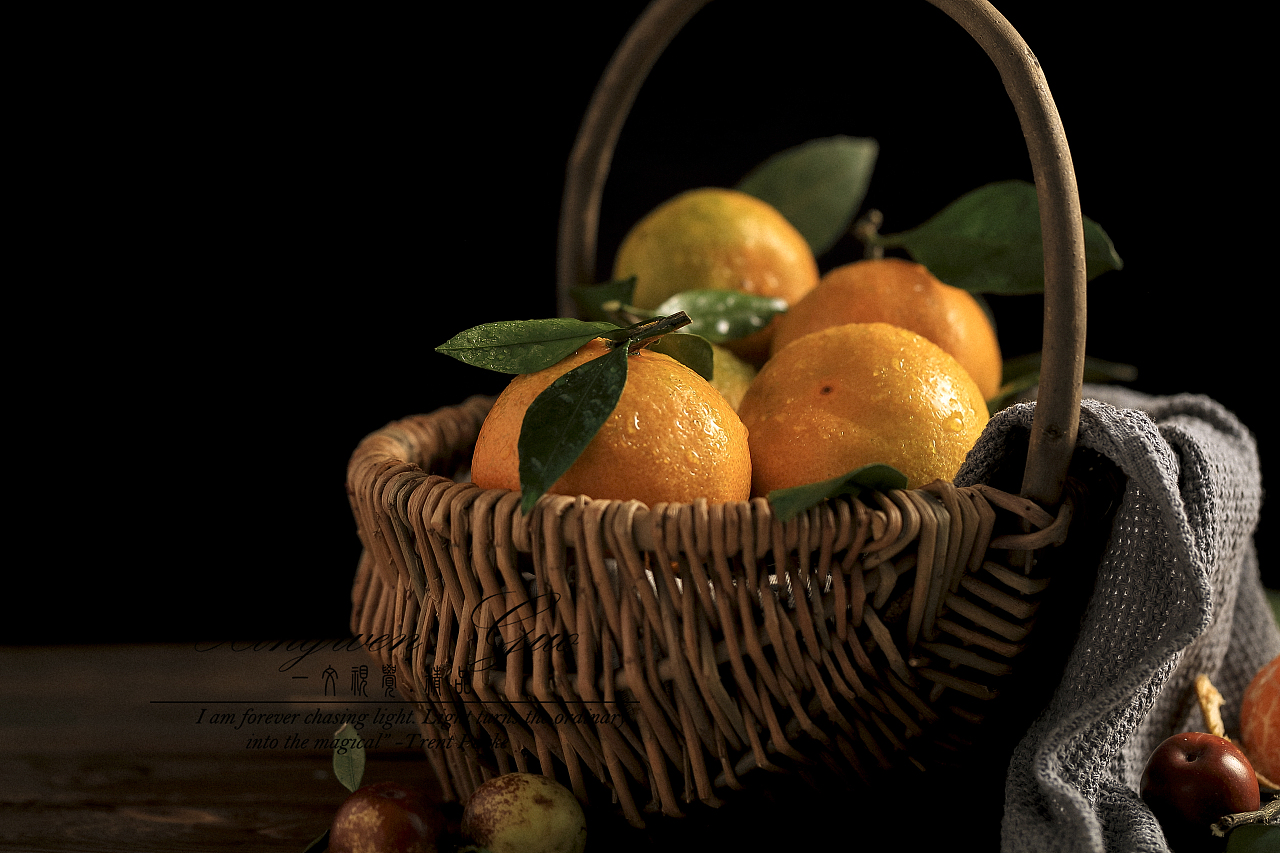 橘子静物拍摄 光影之间的艺术表达